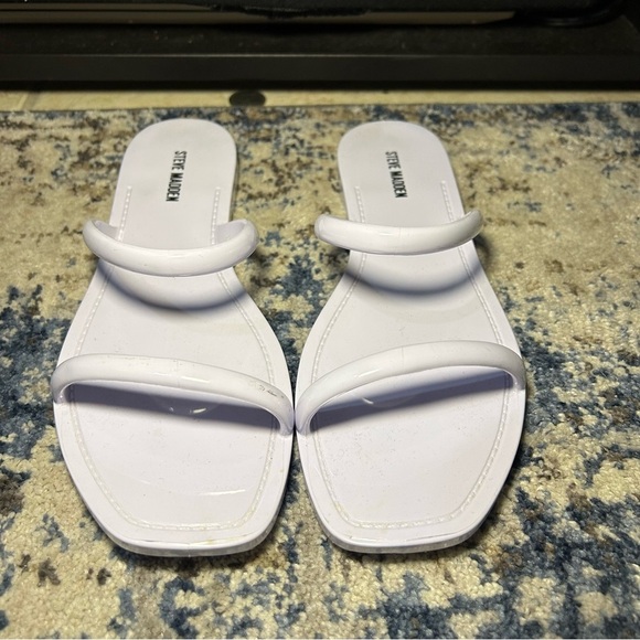 Steve Madden White Pike Jelly Strappy Slip-On Flip-Flops Size 7 - Picture 4 of 11